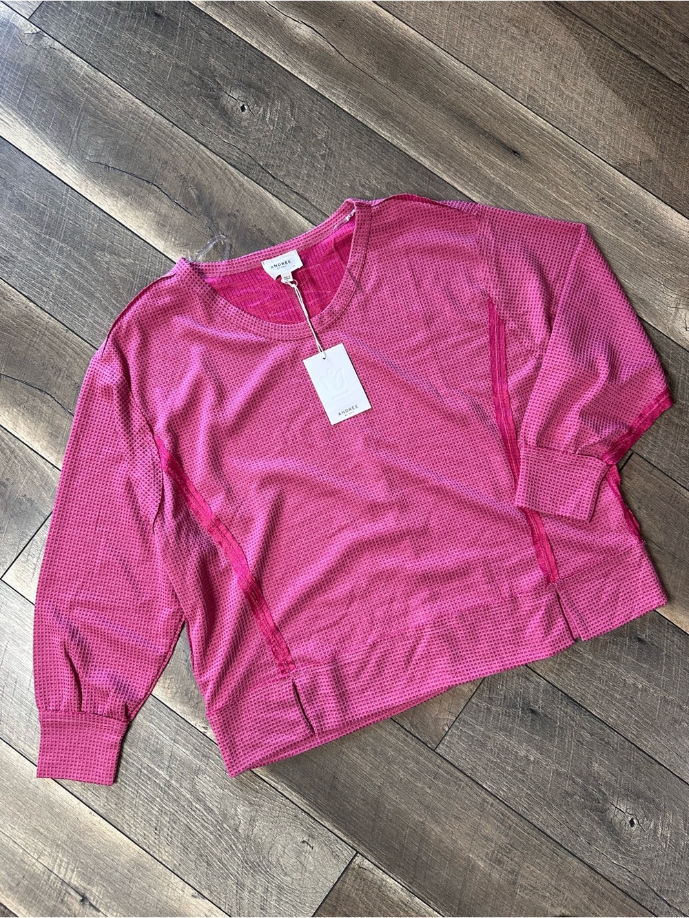Andree By Unit Waffleknit Oversized Long Sleeve Top